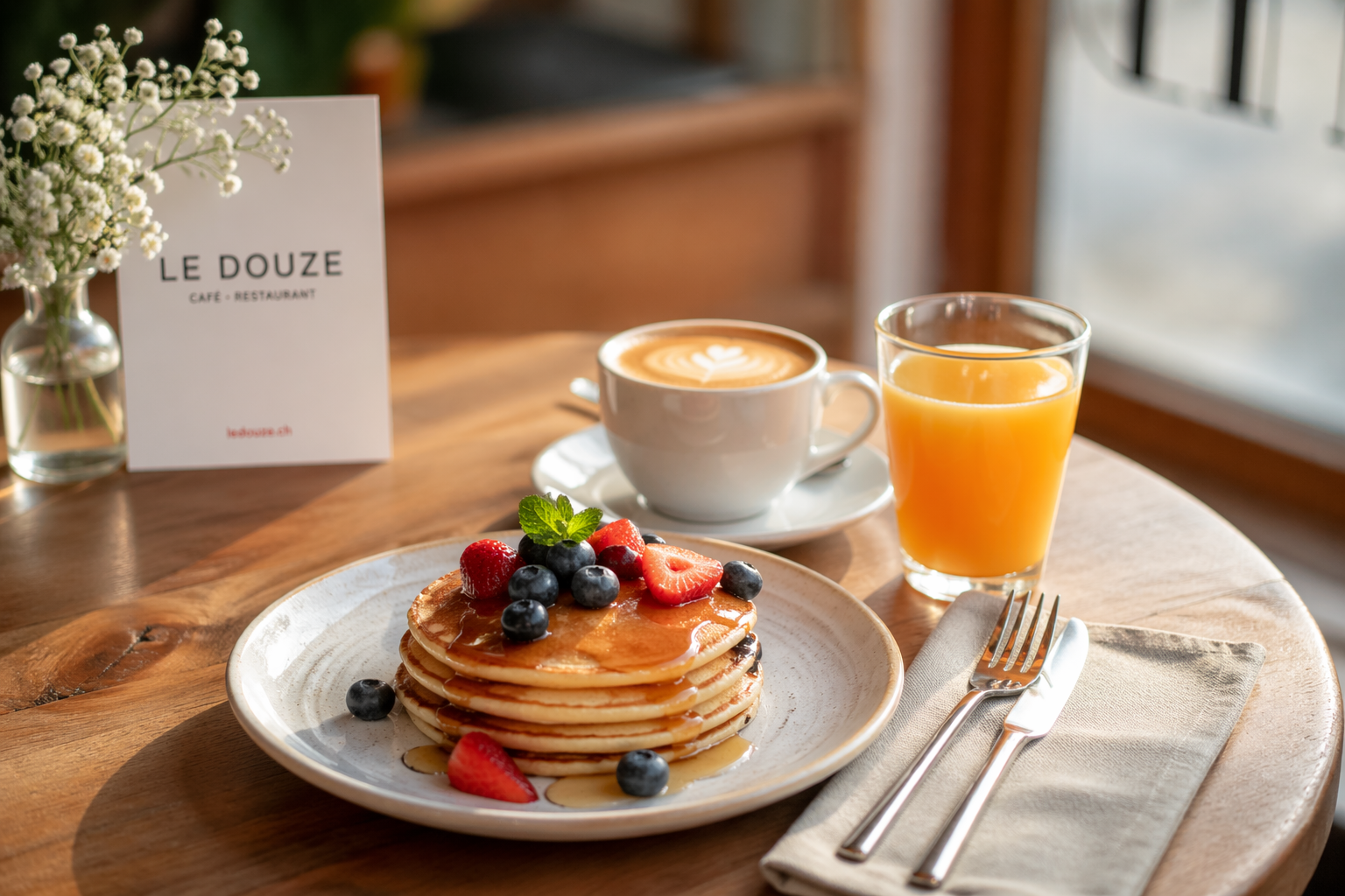 Petit-déjeuner et pancakes